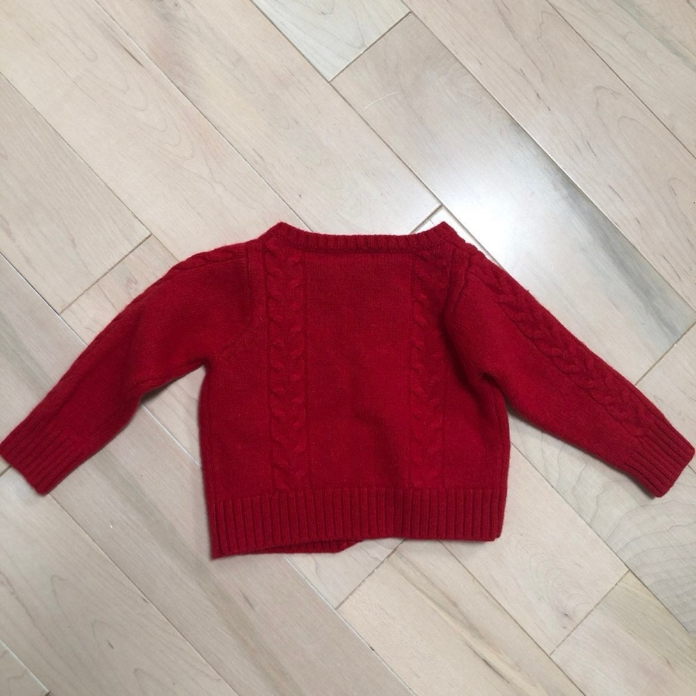 Jacadi red wool cardigan jacket - Picture 5 of 7